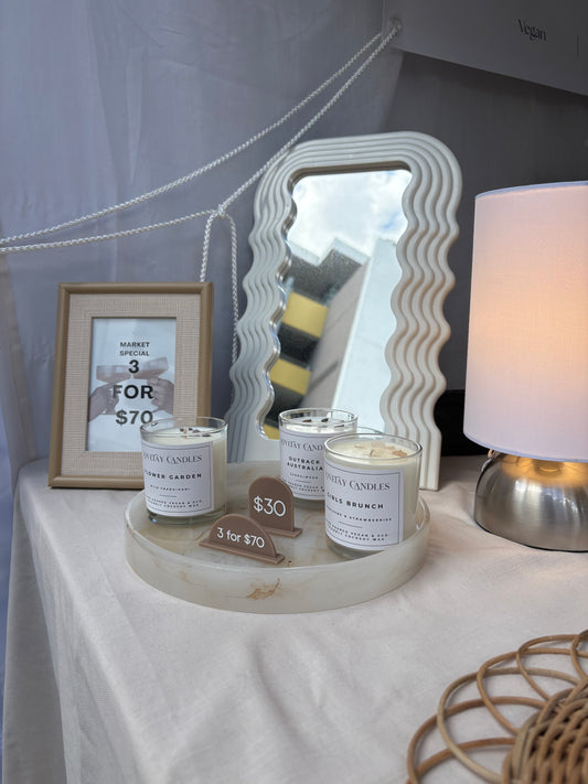 3 Small LoveTay Candle - 200ml hand-poured vegan cocosoy candle in clear glass jar