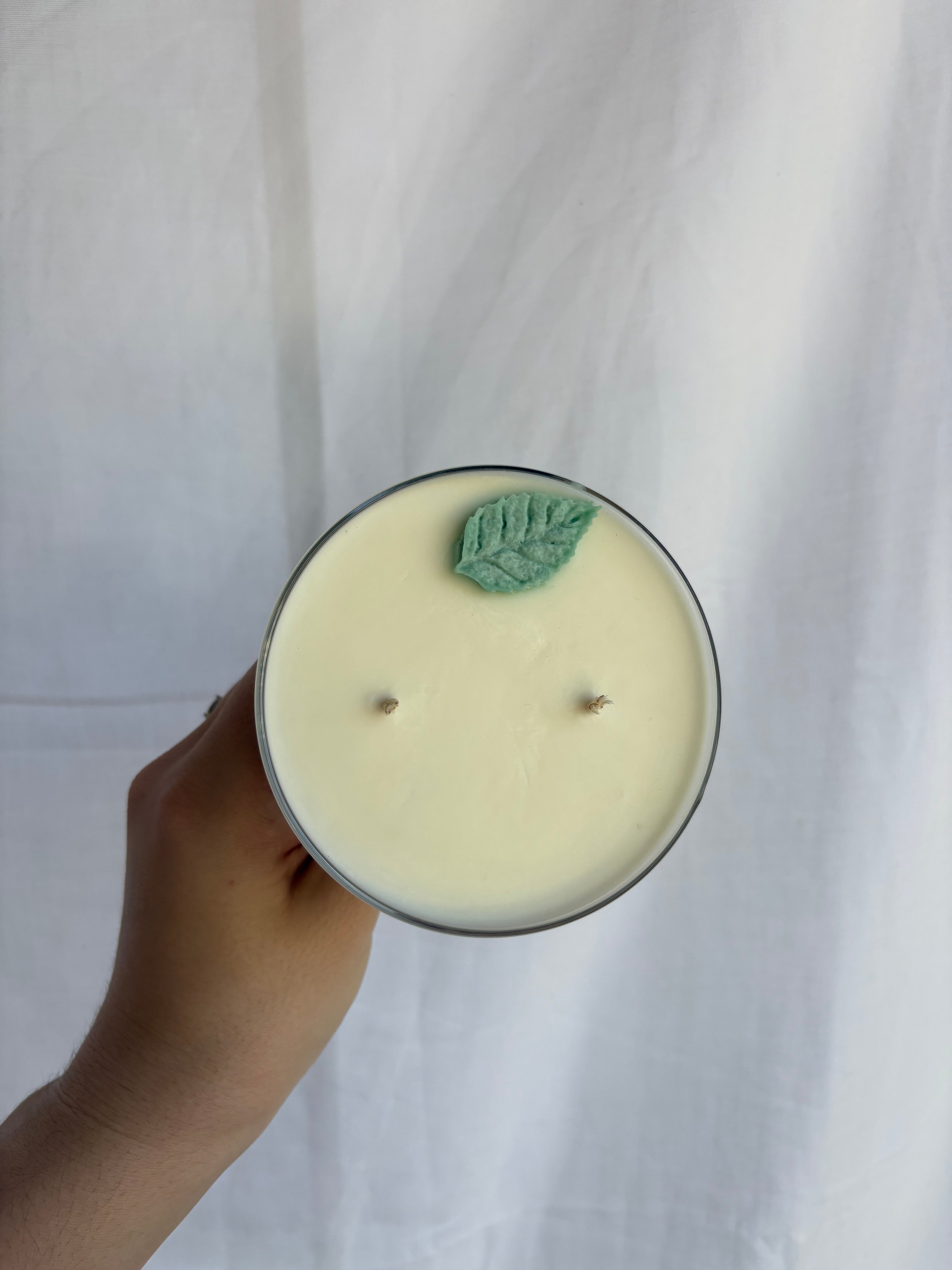 Mint Mojito Cocktail Candle - 245ml hand-poured vegan cocosoy candle in clear cocktail glass