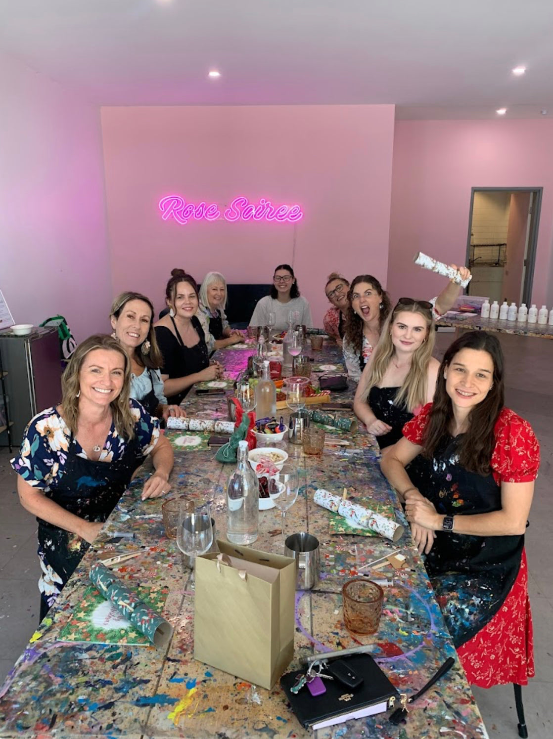 LoveTay Candles Candle Making Class, 9 women participating in the class