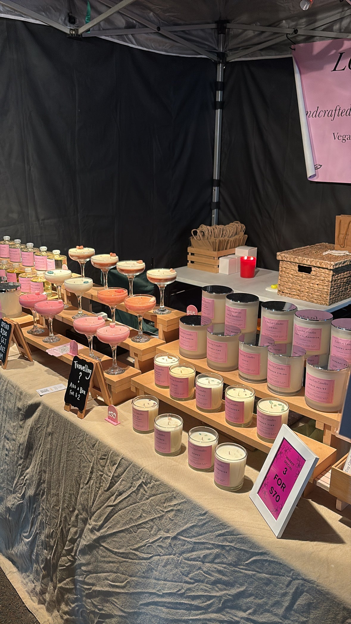 LoveTay Candles Market Stall