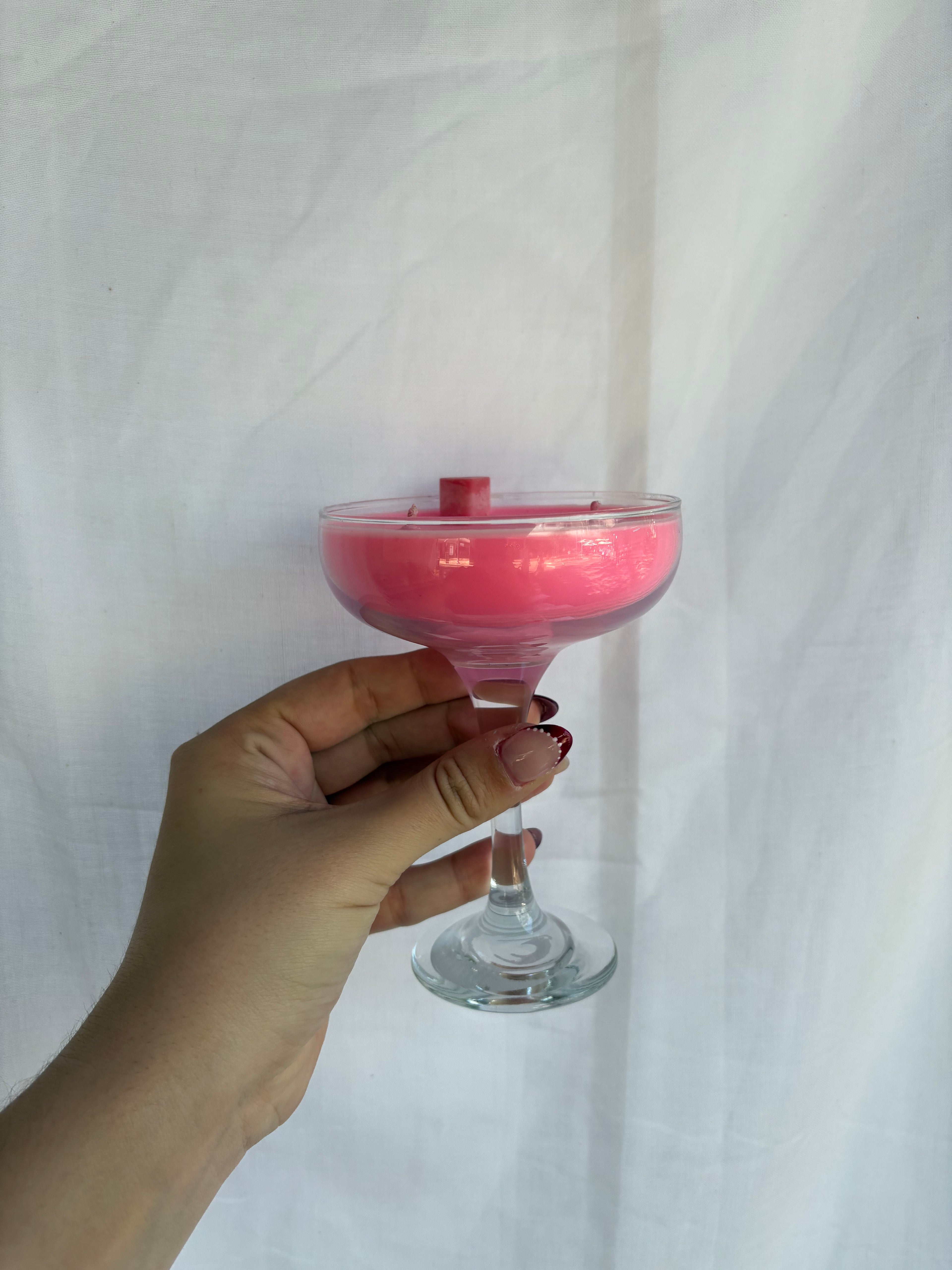 LoveTay Cocktail Candle - 245ml hand-poured vegan cocosoy candle in clear cocktail glass